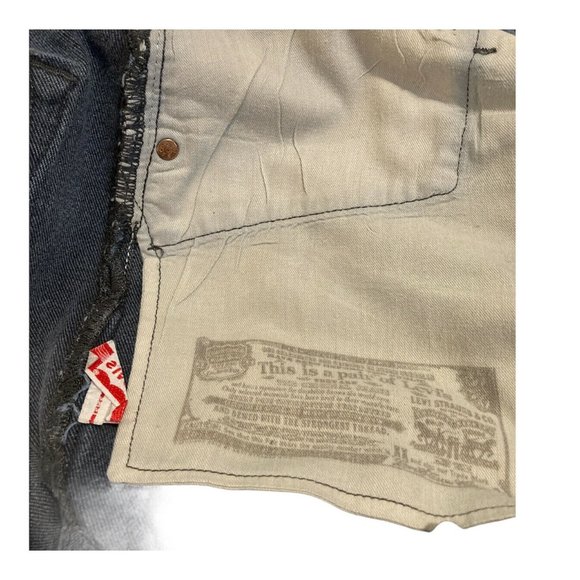 Levis 501 Button-Fly Black Denim Jeans Straight Ta - Picture 9 of 9